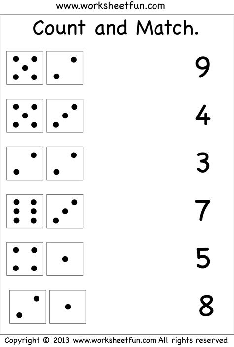 In number matching worksheets, children are asked to match numbers with their corresponding . fichas de matematicas para guarderia actividades de matematicas
