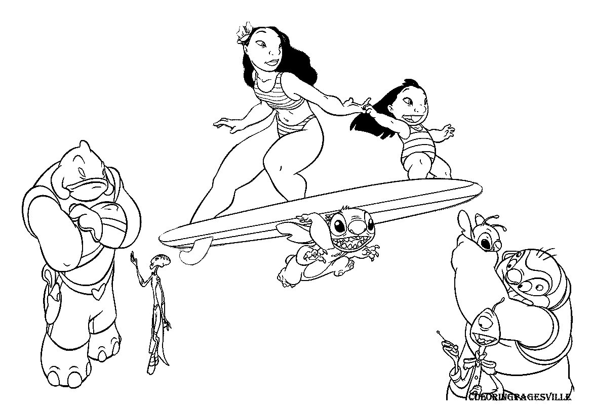 Image Coloriage lilo et stitch gratuit