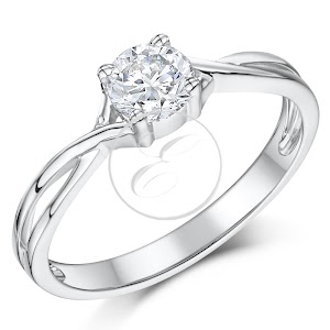 9ct White Gold Engagement Ring Diamond Solitaire Quarter