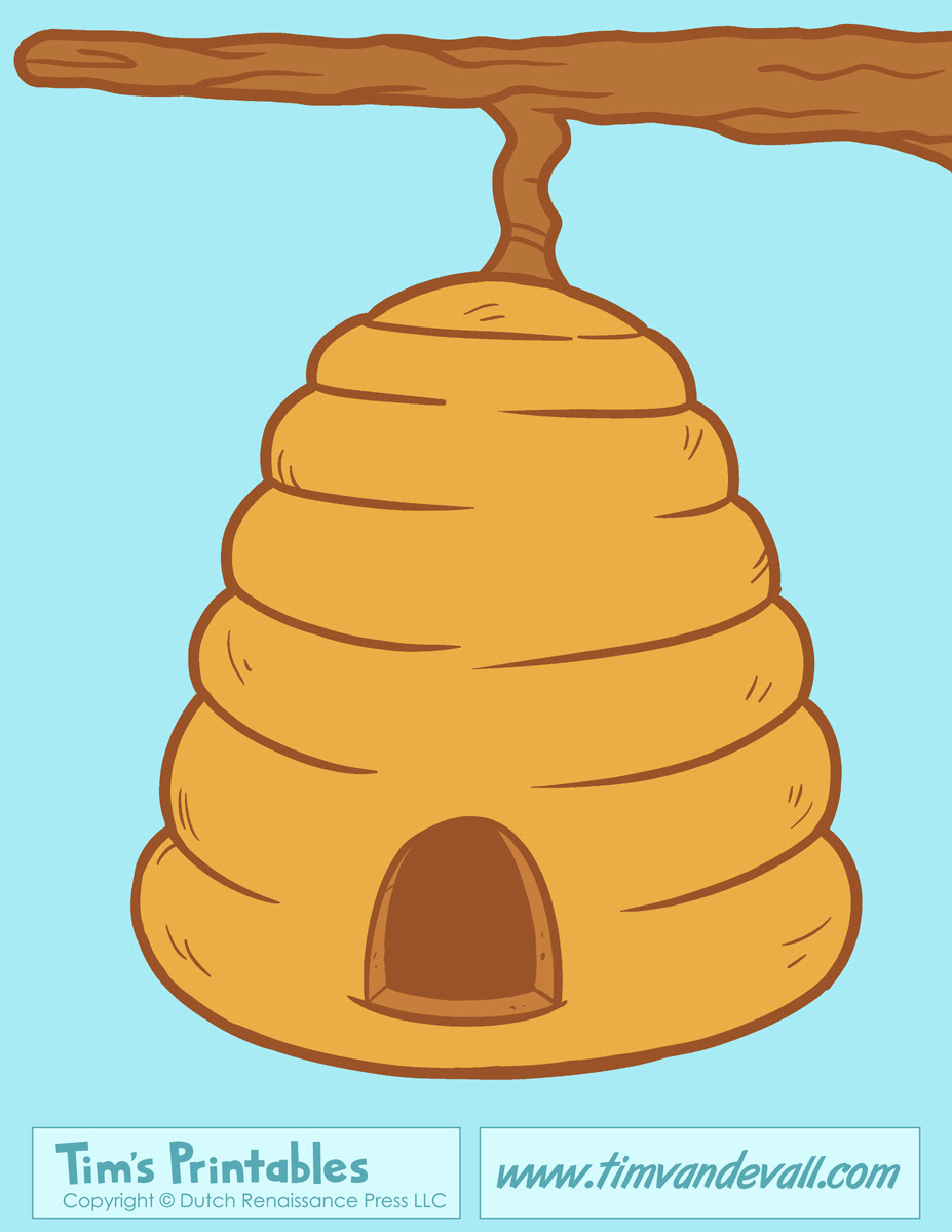 Beehive Template & Beehive Coloring Page