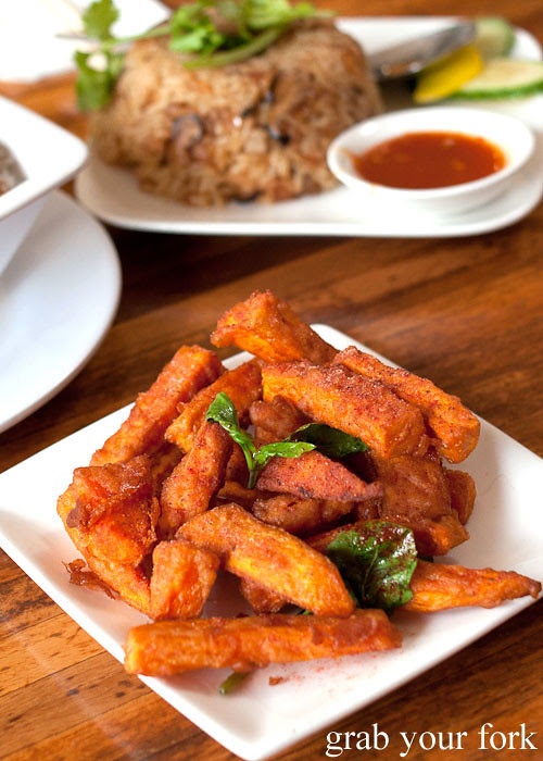fried sweet potato chips at taipei chef, artarmon
