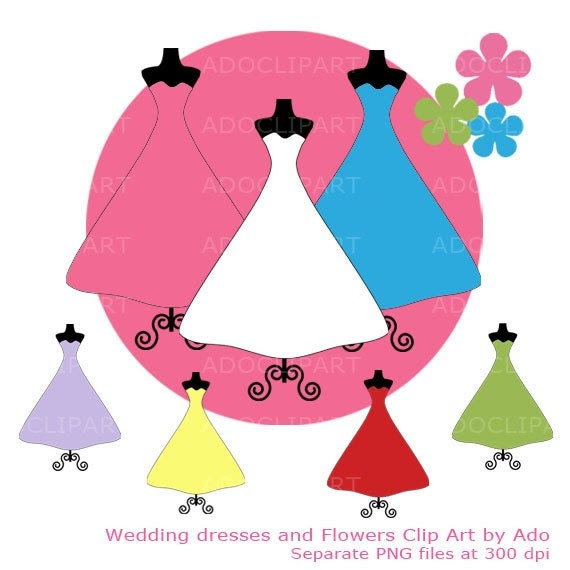 Dresses Digital elements Dress Digital Clip Art PNG for wedding birthday