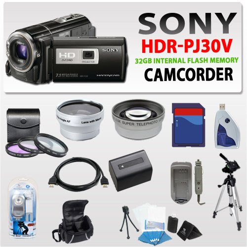 Sony Hdr-pj30v 32gb Internal Flash Memory Camcorder with SSE Huge 8GB Lens Package