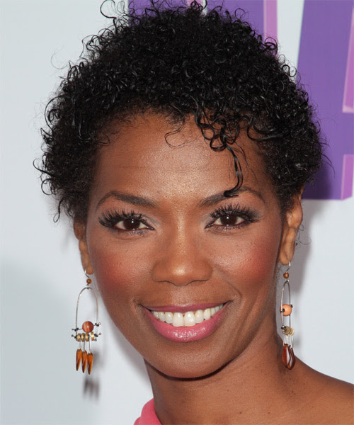 Vanessa A Williams Short Curly Casual Afro Hairstyle 