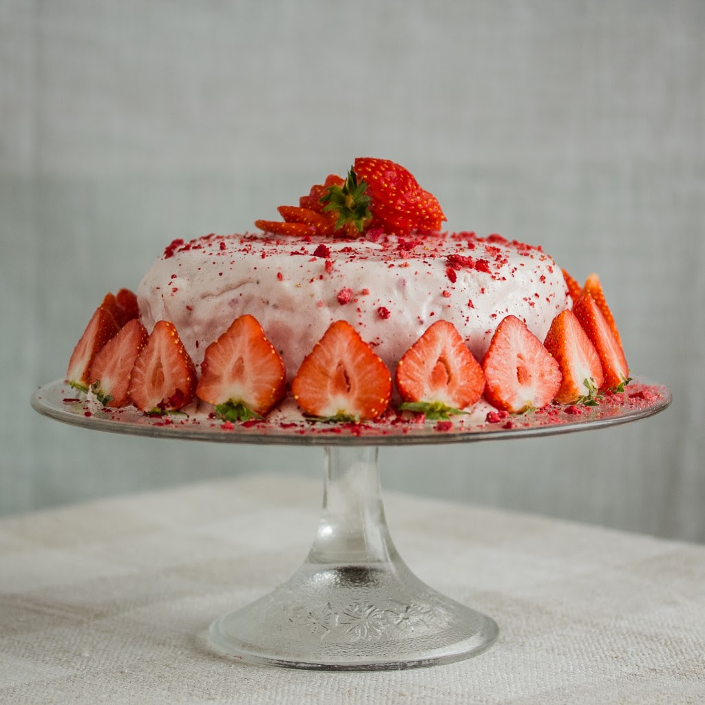 Strawberries and Cream Frosting, Mother's Day Cake | Low-Carb, So Simple!