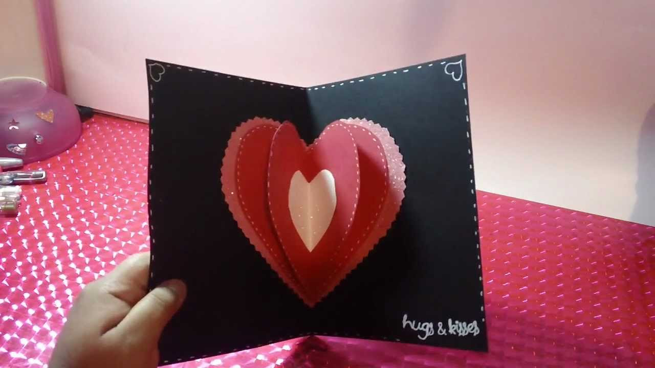 TARJETA CORAZON 3D SORPRESA SCRAPBOOK para SAN VALENTIN 