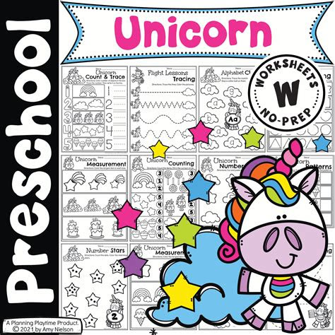  unicorn worksheets preschool planning playtime