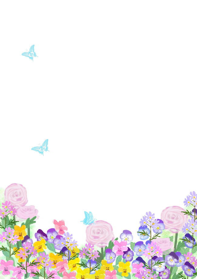 春の花園 花の便箋 無料テンプレート Template Million テンプレートミリオン