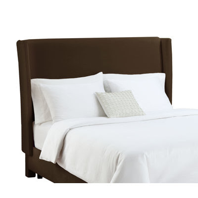 Upholstered Wingback Headboard Size: Full, Color: Chocolate