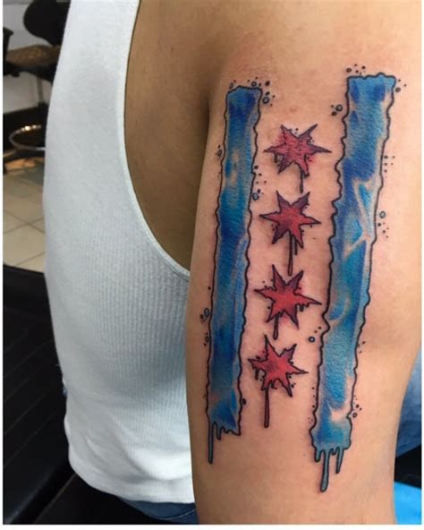 chicago flag tattoo  atlouisbarak atroyalfleshtattoo