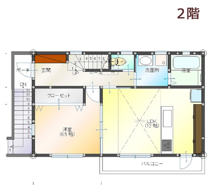 １５坪 ２階建て上下完全分離型二世帯住宅 バリアフリーが考えられた間取り 横浜の狭小住宅 二世帯住宅 注文住宅の間取りは中鉢建設
