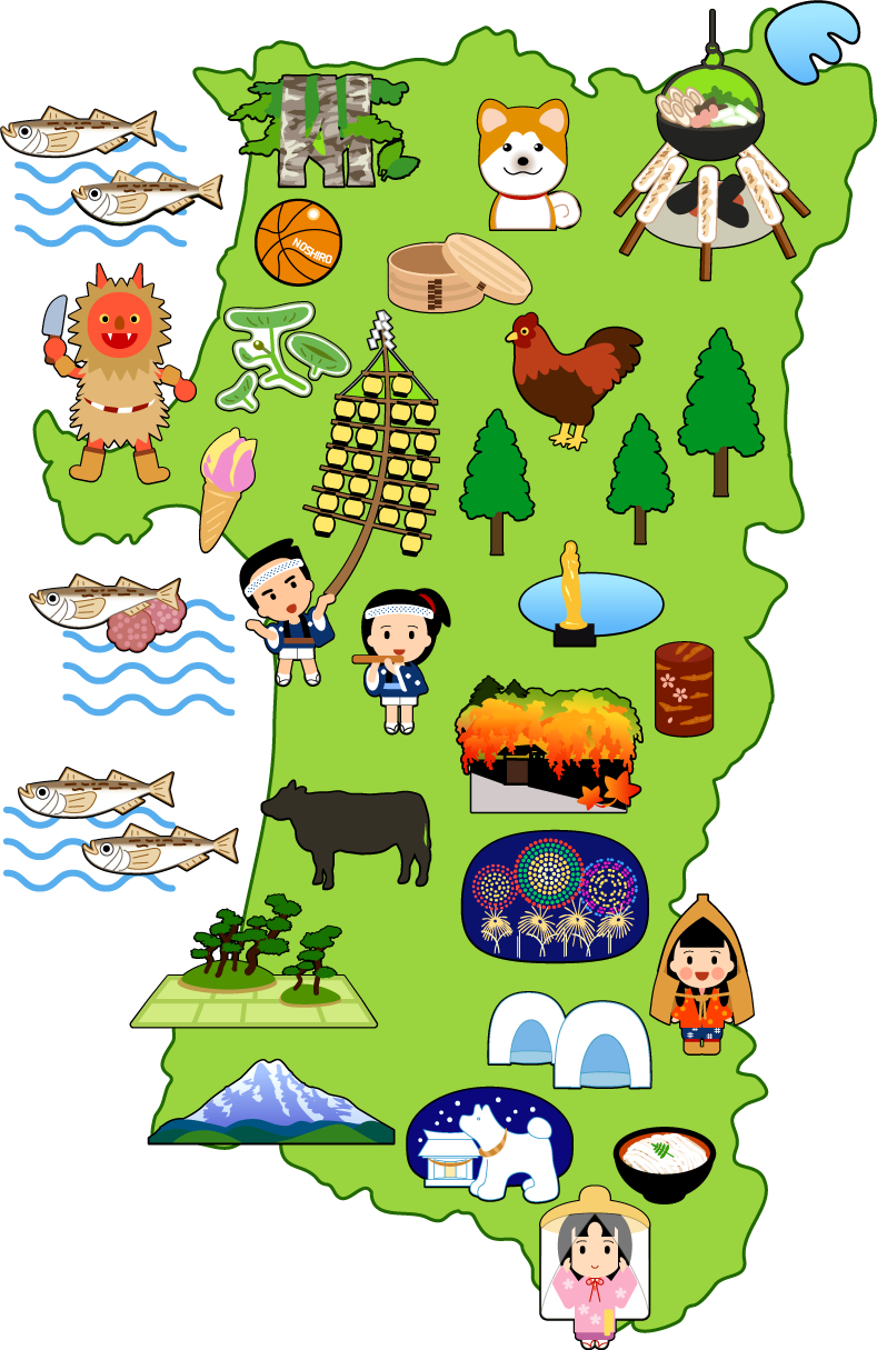 秋田のイラスト置き場 秋田の観光案内 フリー素材