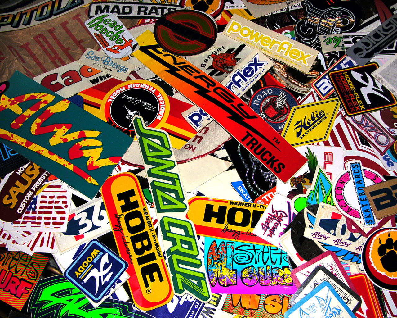 Big Time Old School A Sample of 70's and 80's Vintage Skateboard stickers.