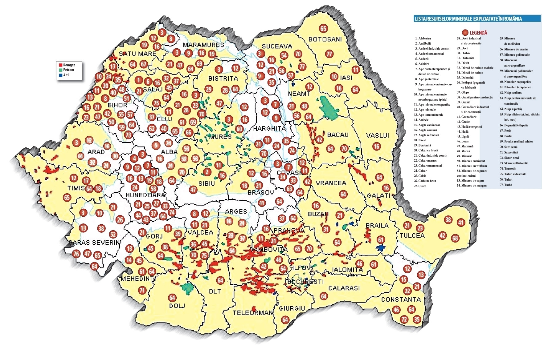 Harta Bogăţiilor Din Subsolul Romaniei Lista Celor 77 De Resurse