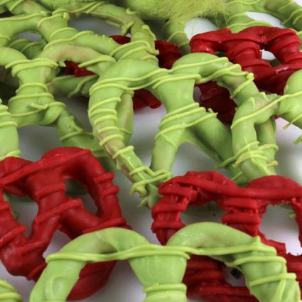 Grinch Heart Pretzels