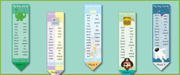 words high phase 5 frequency flashcards Free Phase Bookmarks  Word High Years Early 5  Frequency