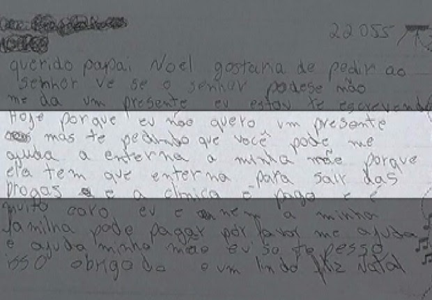 Carta traz apelo de adolescente, para que mãe seja internada (Foto: Reprodução / TV Tem)