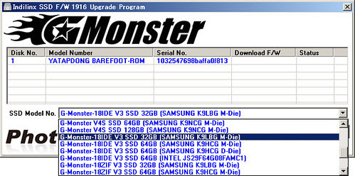 G-Monster 1.8 IDE V3: Selecting firmware