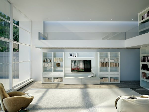  white minimalism modern living room interior of TUMIDEI 