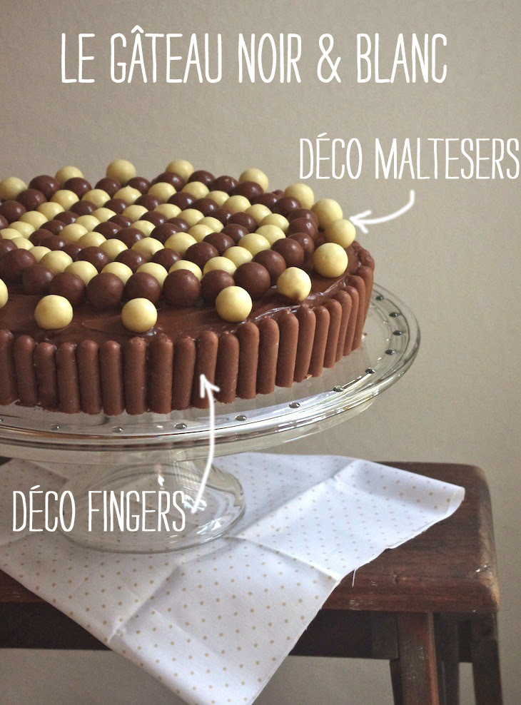 Gateau Damier Noir Blanc Sans Moule Special Deco Maltesers Fingers