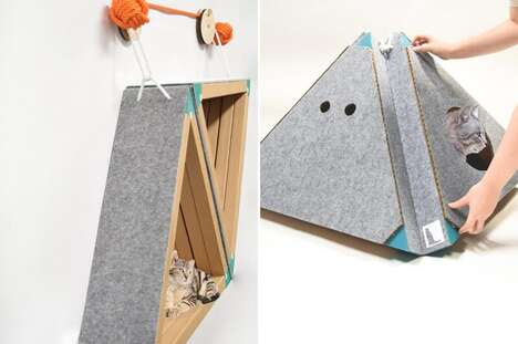 Pyramidal Feline Furniture Designs - The 'Cassle' Multifunctional Cat Furniture is Space-Saving (TrendHunter.com)