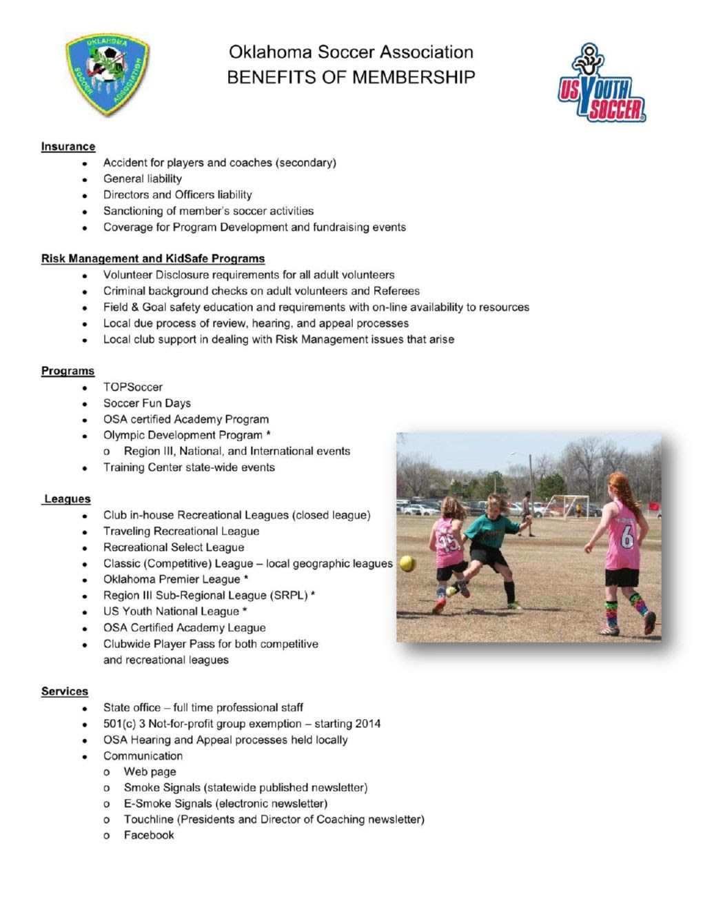 OSA BENEFITS OF MEMBERSHIP Youth OSA BENEFITS OF MEMBERSHIP Youth