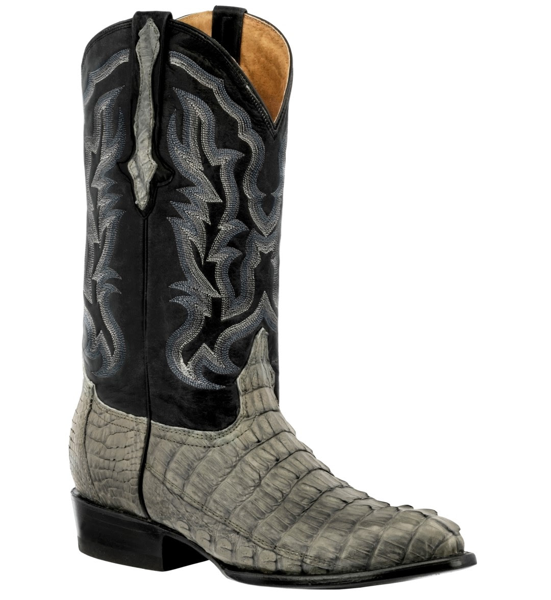 Mens Gray Genuine Crocodile Alligator Skin Leather Cowboy Mens Gray Genuine Crocodile Alligator Skin Leather Cowboy