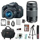 Canon EOS Rebel T3i 18 MP CMOS Digital SLR Camera with EF-S 18-55mm f/3.5-5.6 IS II Zoom Lens & EF 75-300mm f/4-5.6 III Telephoto Zoom Lens + 11pc Bundle 16GB Deluxe Accessory Kit