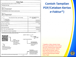 Faktur Pajak Elektronik (E-Faktur) Mulai Berlaku Tahun 