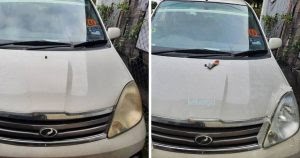 Cara Kilatkan Lampu Kereta Guna Autosol : Kalau exhaust dah buruk, polish je sure jadi baru.