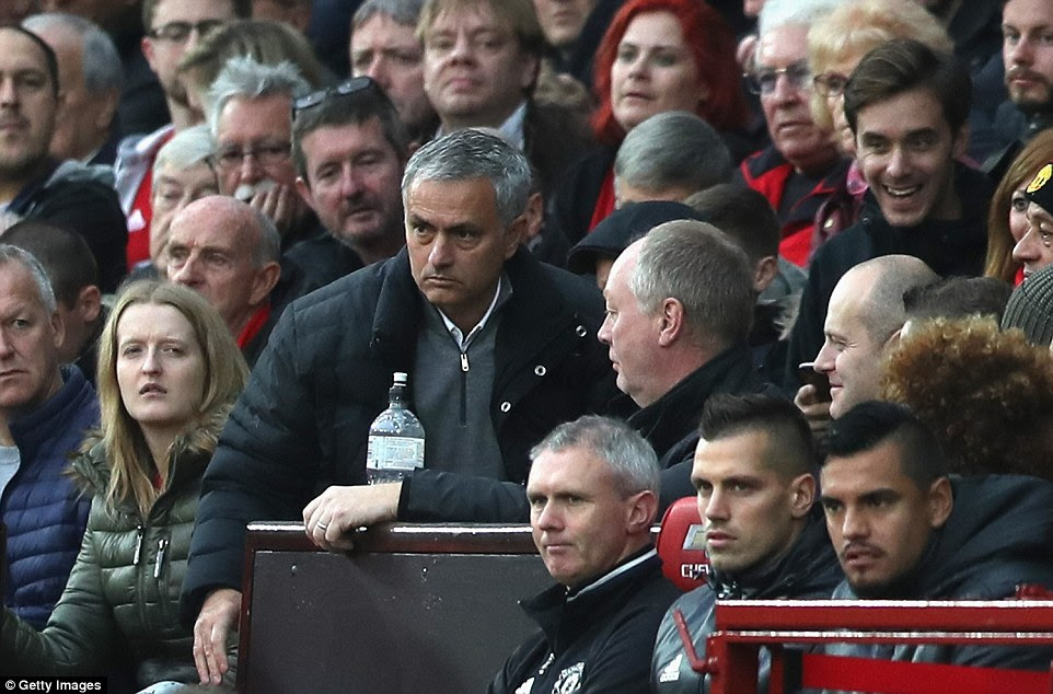 Jose Mourinho endured a frustrating afternoon as he was sent to the stands in his attempts to shake his side in to life