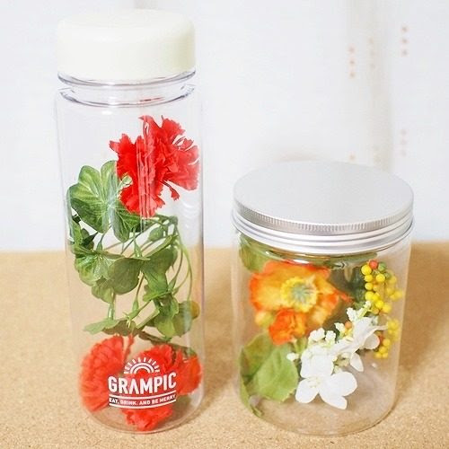 母の日 かんたん手作り ボトルフラワー 造花や折り紙を使って作る 知恵の小袋