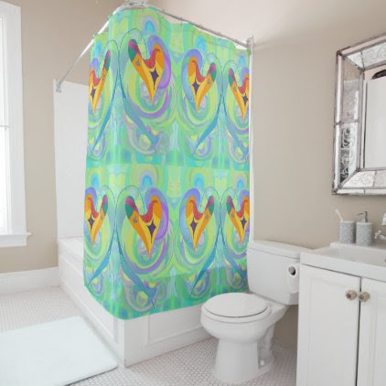 Hearts all at Sea Art Shower Curtain