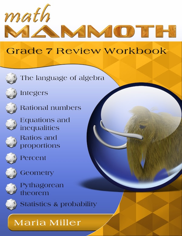 Math Mammoth Grade 7 PreAlgebra Review Workbook