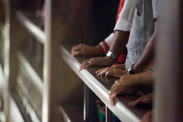 Charleston, SC - June 18, 2015: Prayer vigil held for Emanuel AME shooting victims at Morris Brown AME church.