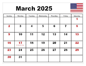 March 2025 Calendar With Holidays