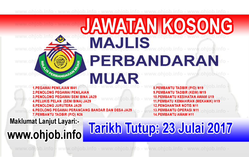 Jawatan Kerja Kosong Majlis Perbandaran Muar - MP Muar logo www.ohjob.info julai 2017