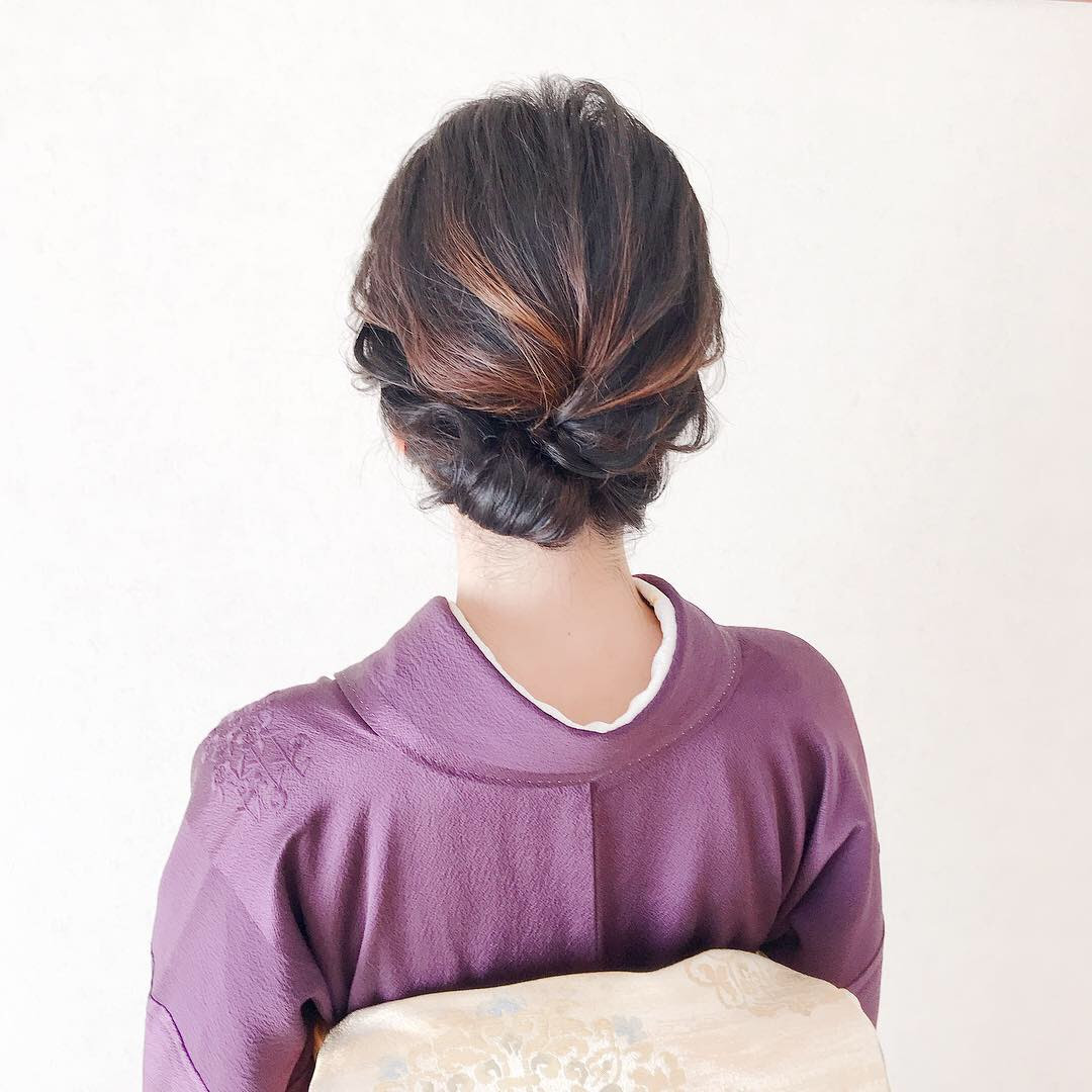 Kkrホテル博多ご結婚式にご出席３０代ミディアム訪問着ヘアスタイル ヘアセット 着付け専門店three Keys 福岡天神の着物レンタルが出来るサロン