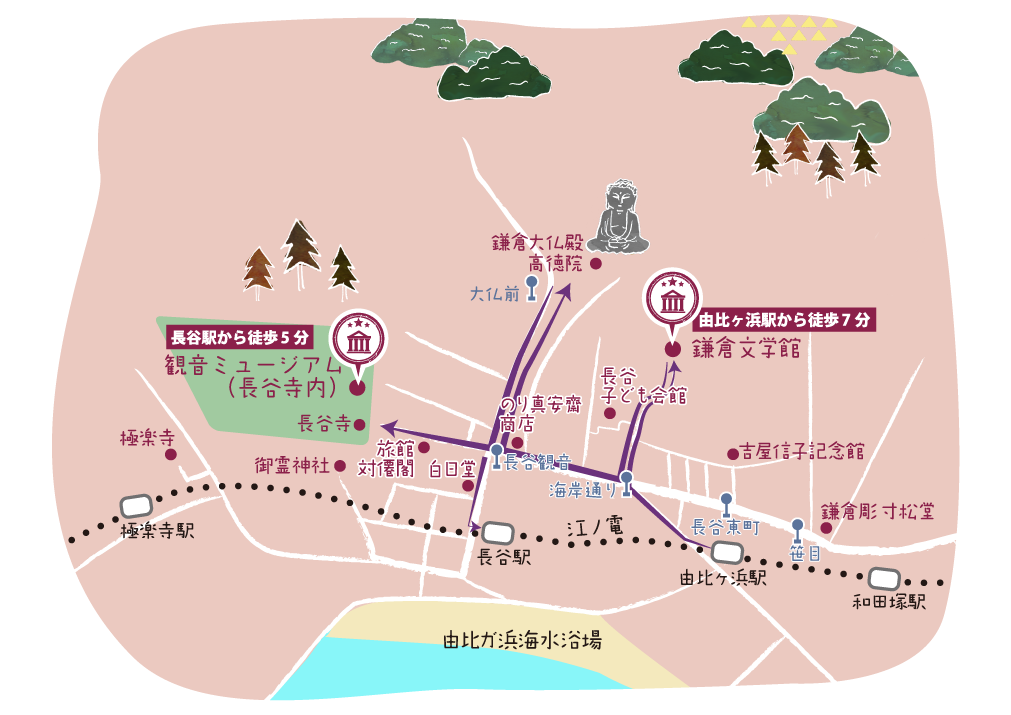 文学コース おすすめコース 鎌倉アート カルチャーmap