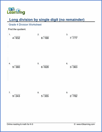 Fourth grade math worksheets - free & printable | K5 Learning