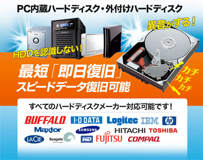 ハードディスク復旧 成功事例11 突然認識しなくなってしまった状態からのデータ復旧成功