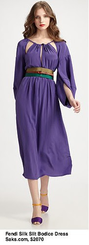 Saks.com - Fendi - Silk Slit Bodice Dress