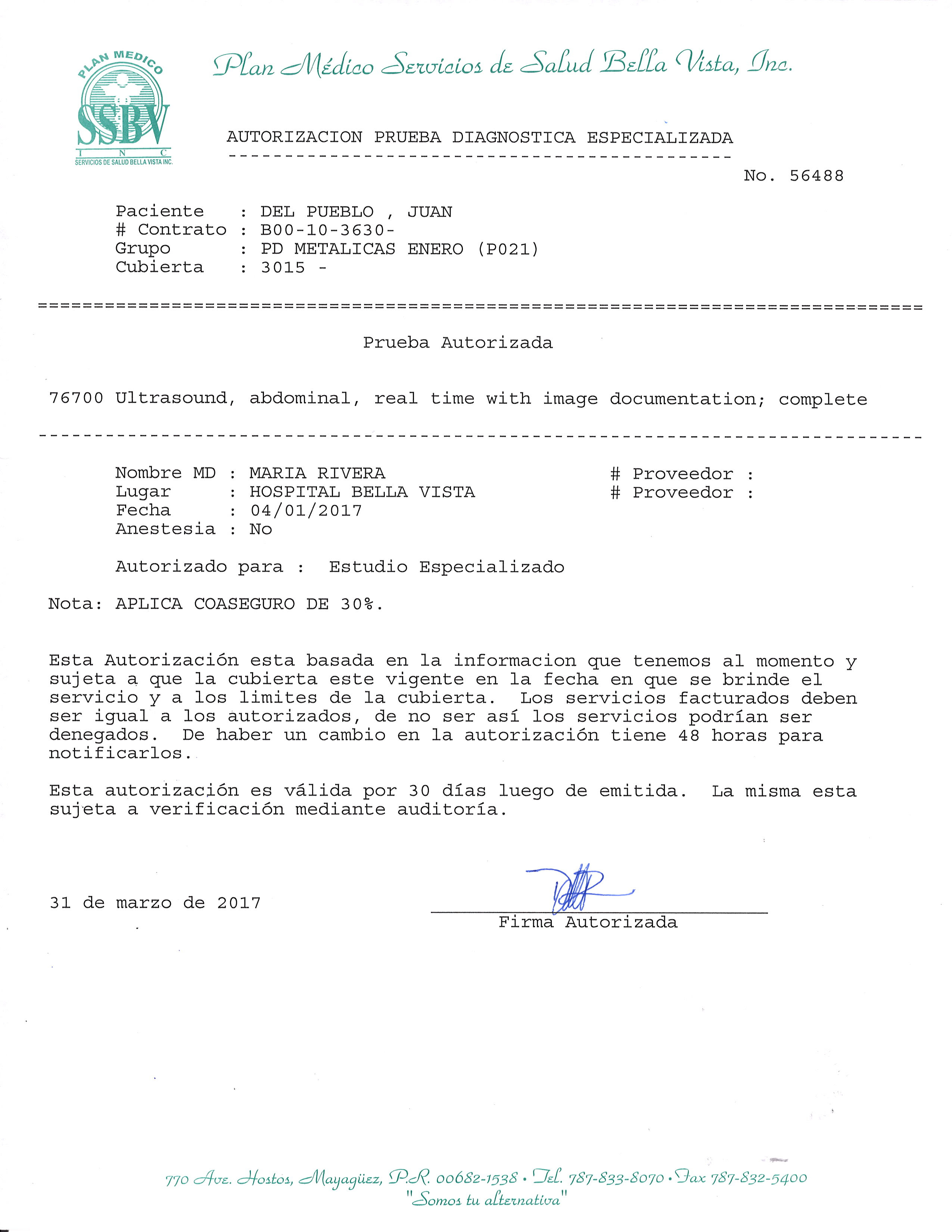 Plan Médico SSBV