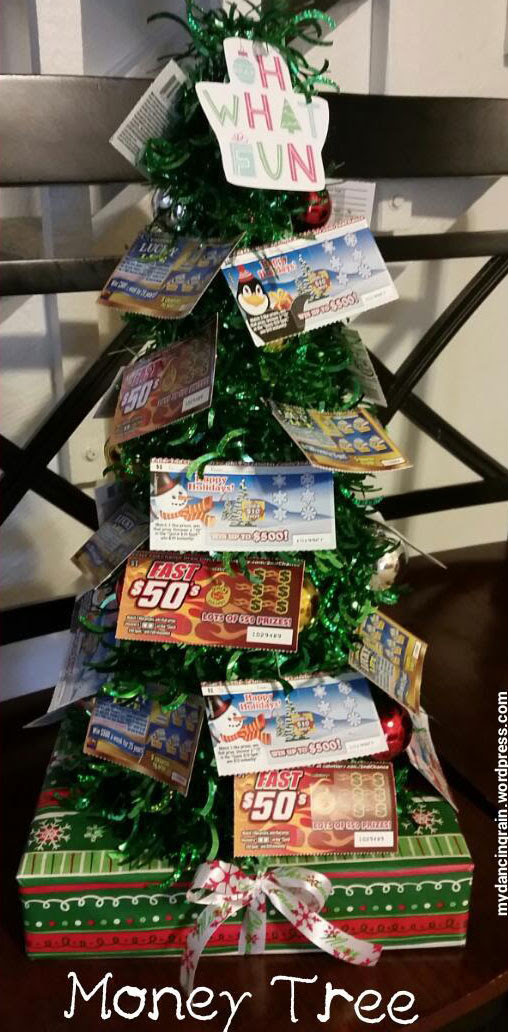 31 Awesome Diy Christmas Gift Ideas To Make You Say Wow - decorate an inexpensive pre made tree with!    money to as a gift for those who always dreams of winning the lottery !   he she could scratch off a ticket each