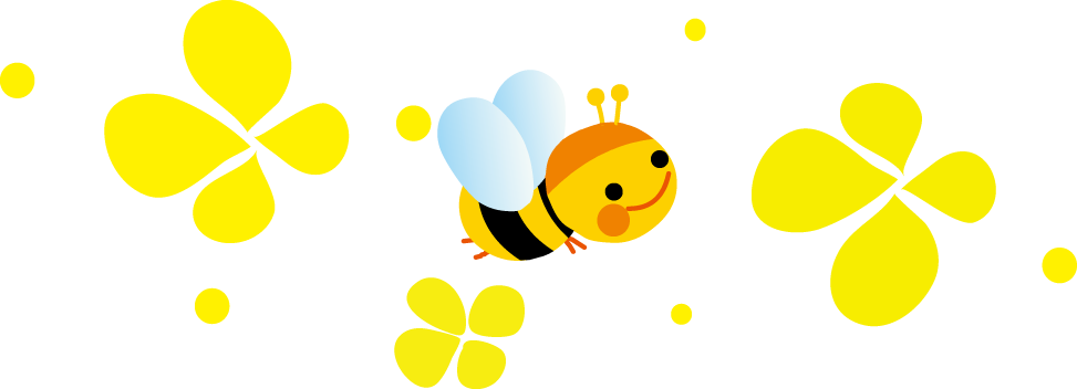 菜の花とみつばちのイラスト 無料イラスト フリー素材
