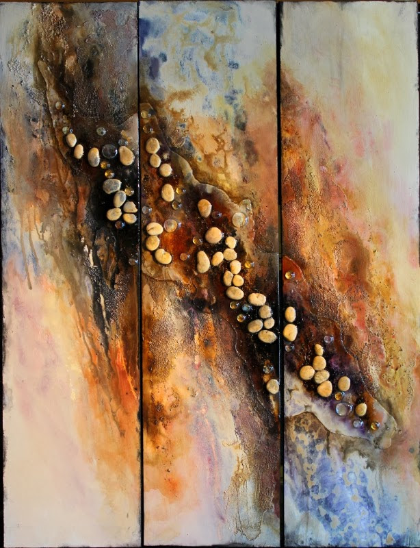 Mixed Media Geologic Abstract Painting "Arroyo" by Carol Nelson Fine Art-Painting Art