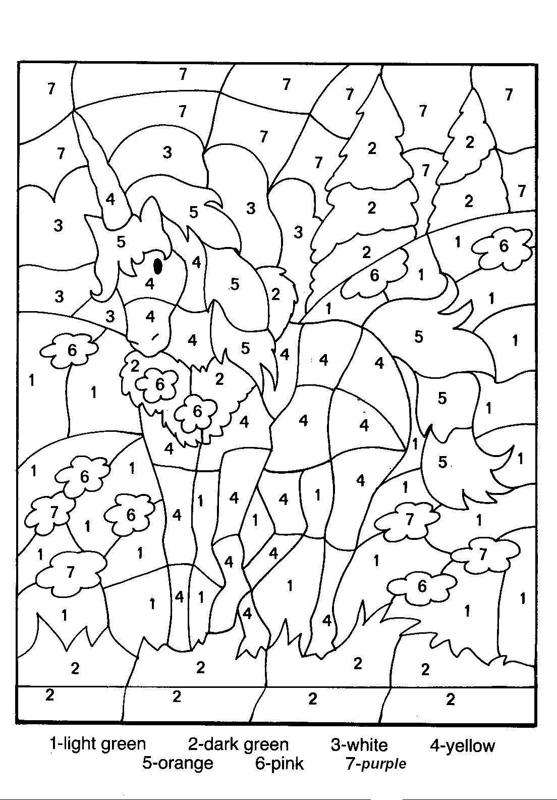 Download Color by number coloring pages to download and print for free