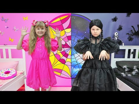 Diana play Pink vs. Black Challenge with Wednesday