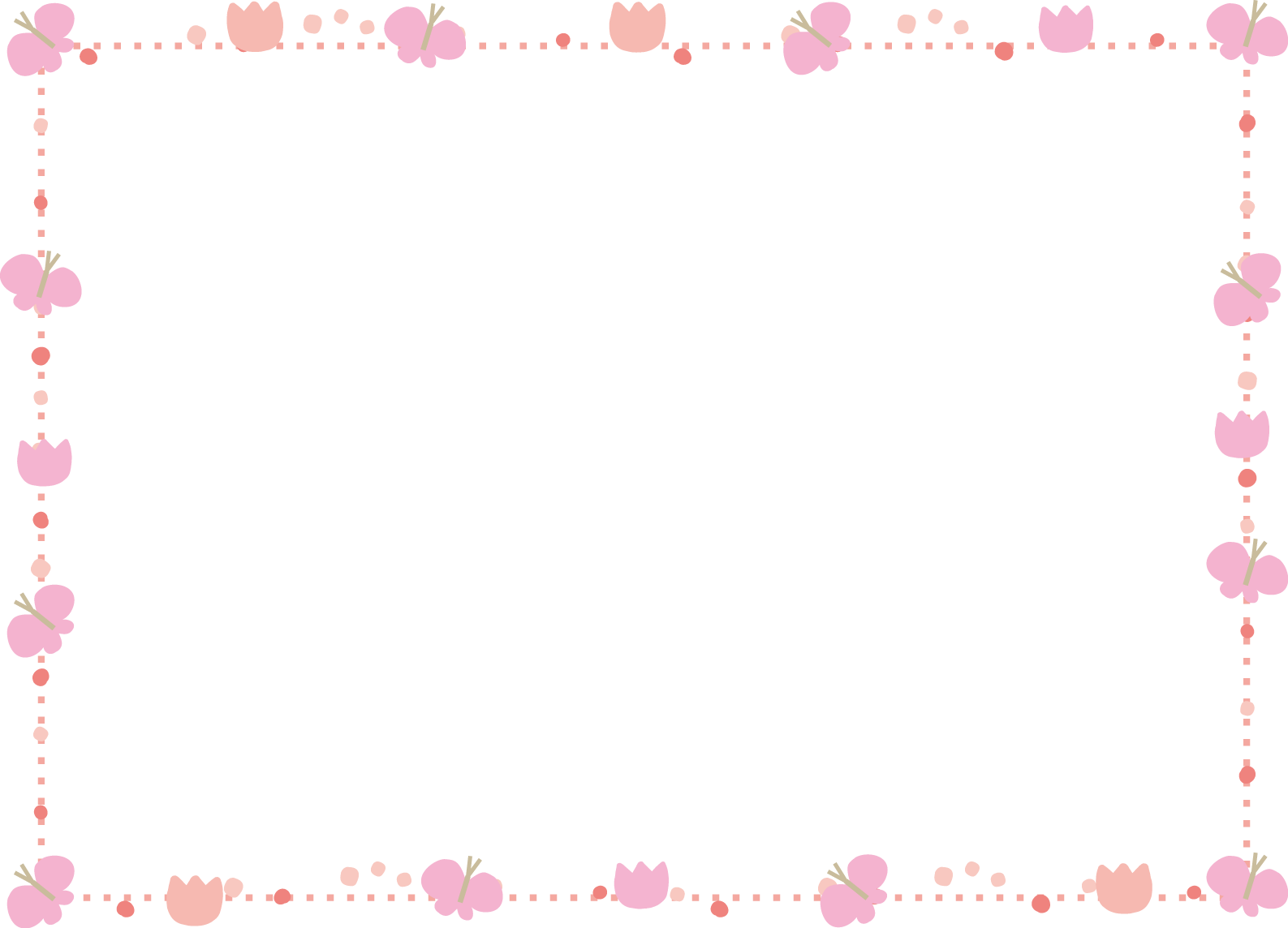春のイラスト飾り枠 ライン無料イラスト素材