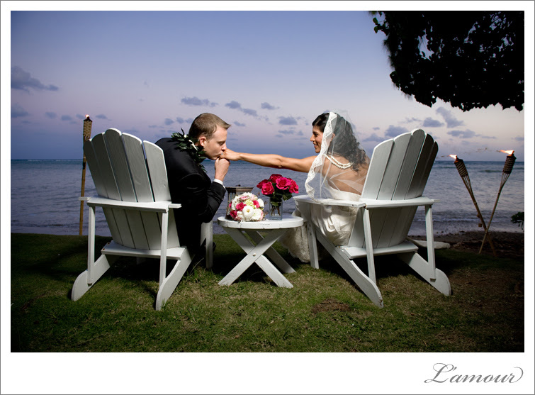 We always love sunset wedding photos at this wonderful Hawaii Wedding Venue